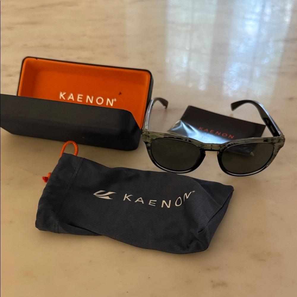 Black and green Kaenon polarized unisex Sunglasses